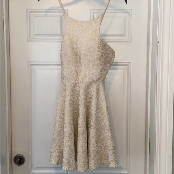 a'gaci Dresses & Skirts - a’gaci Off White & Gold Sleeveless Dress